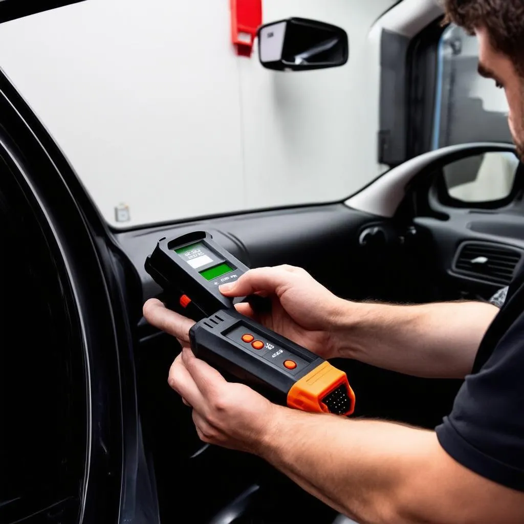 Home mechanic using OBD2 scan tool